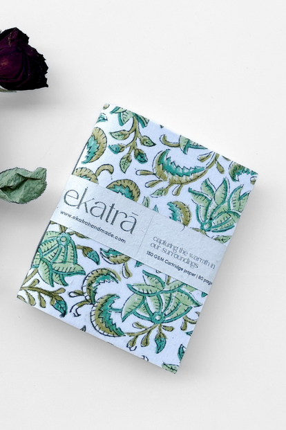 A6  Journal By Ekatra - Green Floral ( Set Of 2 )