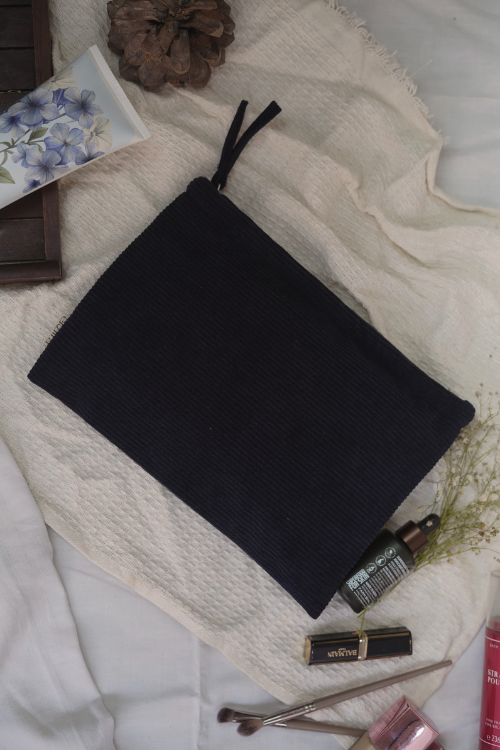 Ekatra Courdroy Pouch Large  - Midnight Sky  ( Set Of 2 )