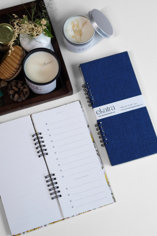 Ekatra To Do Spiral Pad - Solid Blue  ( Set Of 3 )