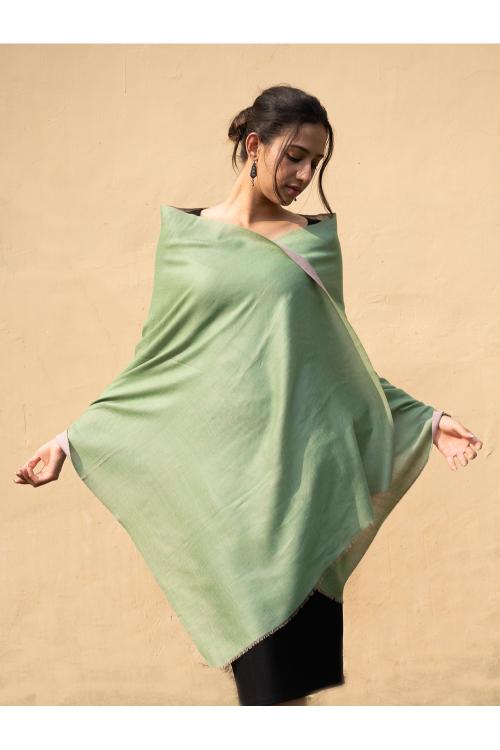 Exclusive Reversible Soft Kashmiri Wool Stole - Mauve & Sea Green