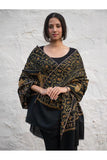 Exclusive, Fine Hand Embroidered Kashmiri Shawl - Black Paisley