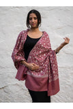 Exclusive, Fine Hand Embroidered Kashmiri Shawl - Regal Pink