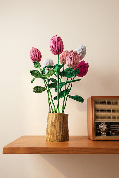 Samoolam Tulip Spring Serenity - Crochet Flower Bouquet