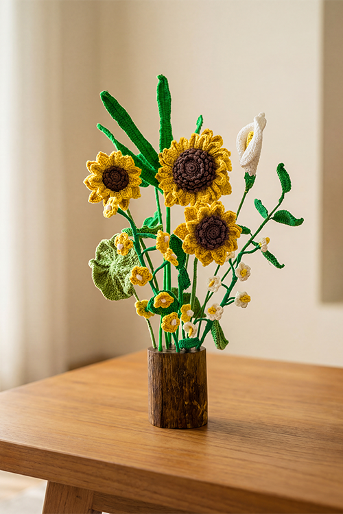 Samoolam Sunshine Harmony - Crochet Flower Bouquet