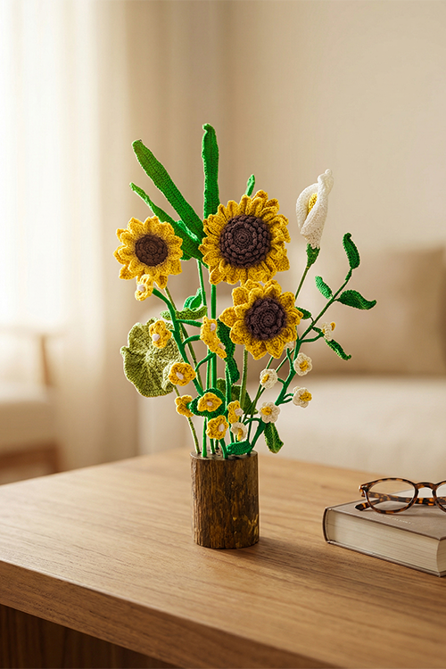 Samoolam Sunshine Harmony - Crochet Flower Bouquet