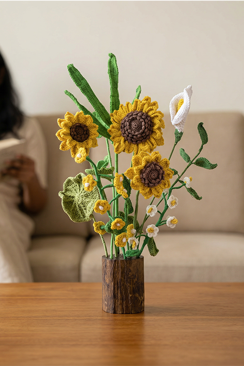 Samoolam Sunshine Harmony - Crochet Flower Bouquet