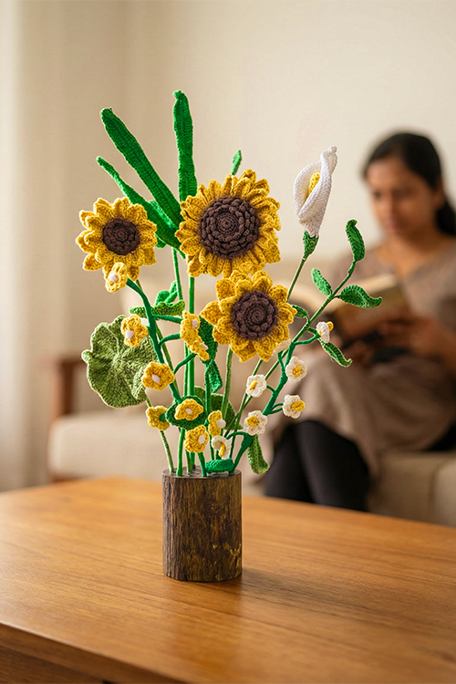 Samoolam Sunshine Harmony - Crochet Flower Bouquet