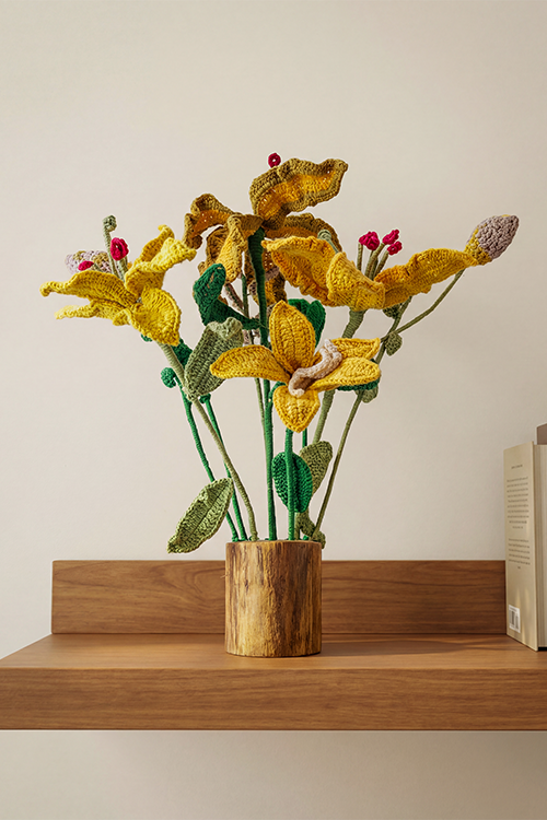 Samoolam Golden Harmony - Crochet Flower Bouquet
