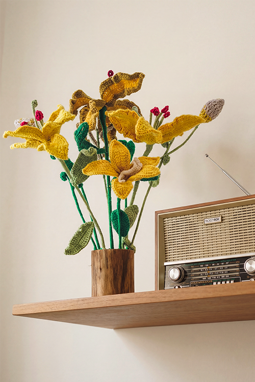Samoolam Golden Harmony - Crochet Flower Bouquet