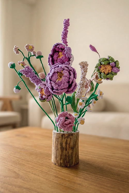 Samoolam Amethyst Bloom- Crochet Flower Bouquet