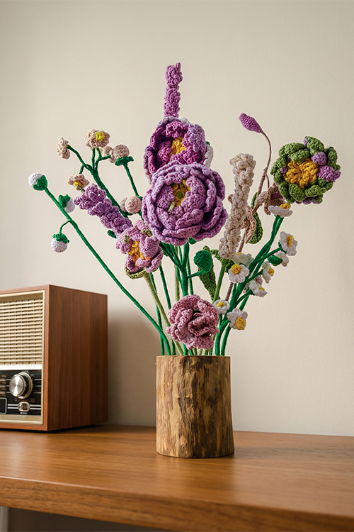 Samoolam Amethyst Bloom- Crochet Flower Bouquet
