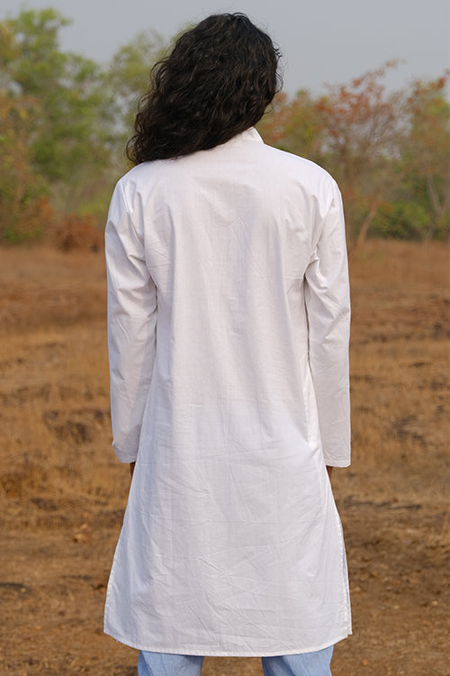 Okhai 'White Summer' Pure Cotton Kurta