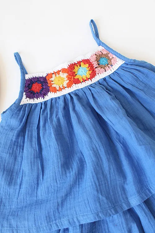 Ajoobaa Kid "Floral" Shorts Set - Blue