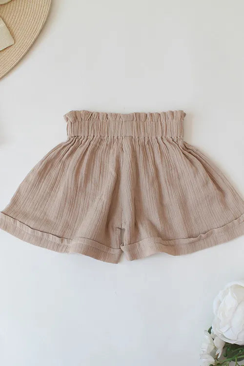 Ajoobaa Kid "Floral" Shorts Set - Beige