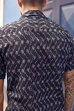 Okhai 'Black Carnation' Pure Cotton Hand Woven Ikat Half Sleeves Shirt