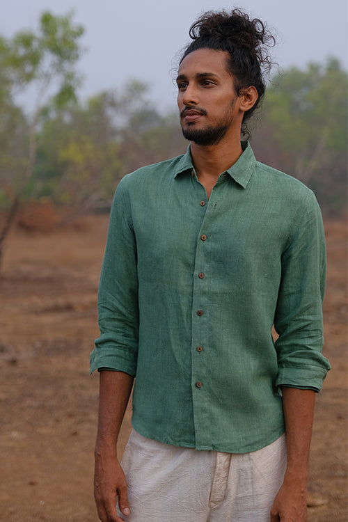 Leafy Affair Pure Cotton Full Sleeves Shirt For Men Online