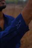 Okhai 'Oceania' Cotton Linen Blend Hand Embroidered Full Sleeves Shirt