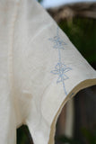 Okhai 'Reverence' Cotton Linen Blend Hand Embroidered Half Sleeves Shirt