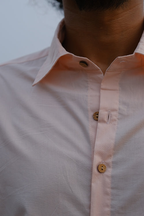 Okhai 'Peach Bloom' Pure Cotton Herbal Dyed Full Sleeves Shirt
