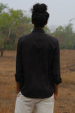 Okhai 'Coal Black' Pure Cotton Full Sleeves Shirt