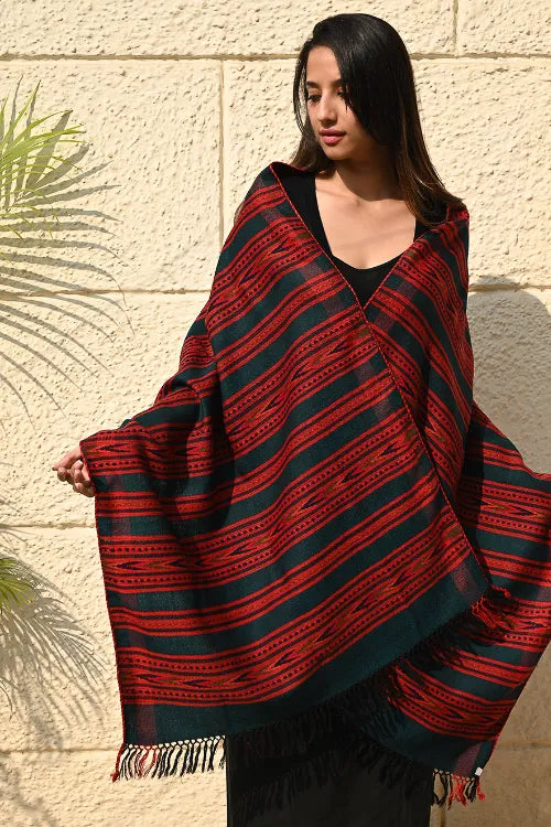 The ICH Exclusive, Soft Himachal Wool Pattu Stole - Pinefire