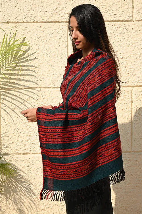 The ICH Exclusive, Soft Himachal Wool Pattu Stole - Pinefire