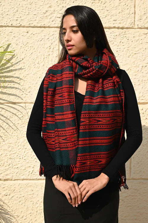 The ICH Exclusive, Soft Himachal Wool Pattu Stole - Pinefire