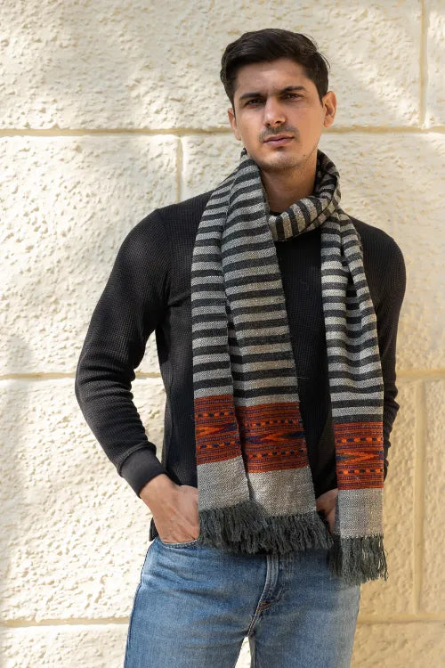 The ICH Light & Warm Himachal Muffler - Fog & Flint Trail