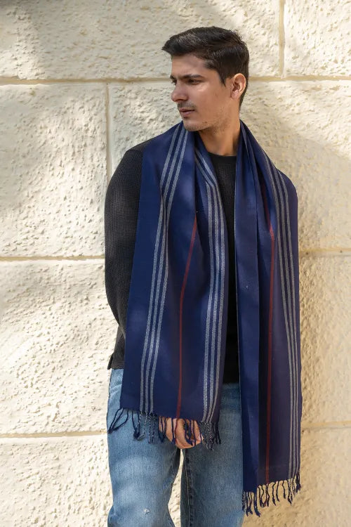 The ICH Light & Warm Merino Wool Muffler - Night Shore