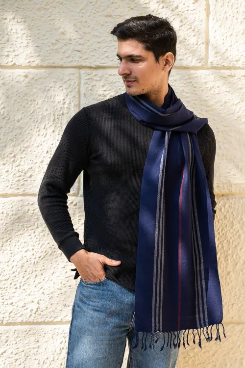 The ICH Light & Warm Merino Wool Muffler - Night Shore