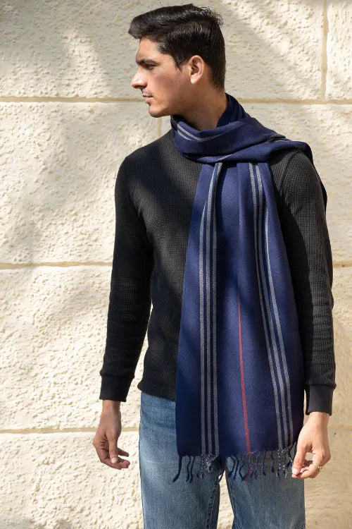 The ICH Light & Warm Merino Wool Muffler - Night Shore