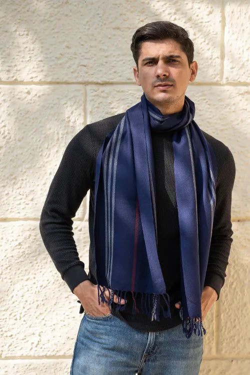 The ICH Light & Warm Merino Wool Muffler - Night Shore