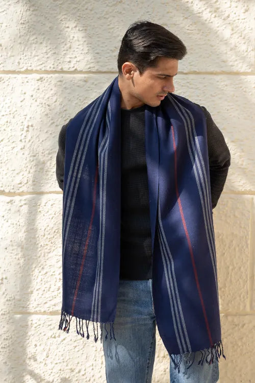 The ICH Light & Warm Merino Wool Muffler - Night Shore