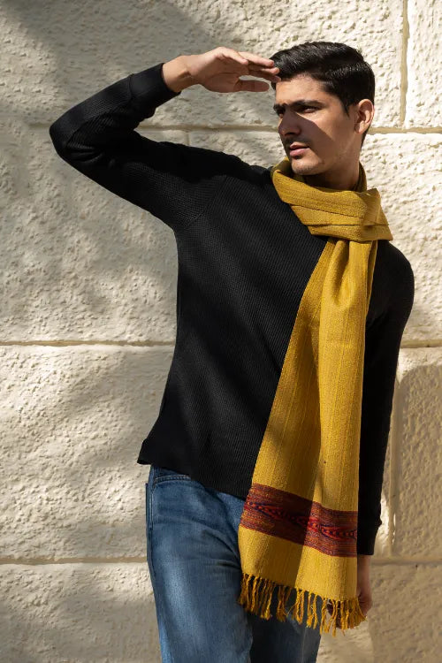 The ICH Light & Warm Himachal Muffler - Ochre Trail