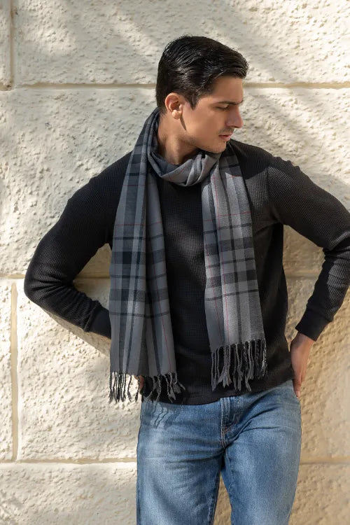 The ICH Light & Warm Merino Wool Muffler - Ashstone