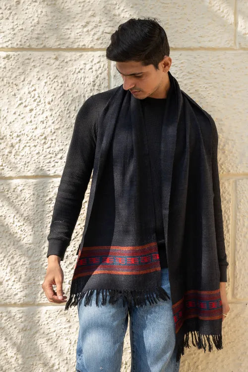 The ICH Light & Warm Himachal Muffler - Dark Trail