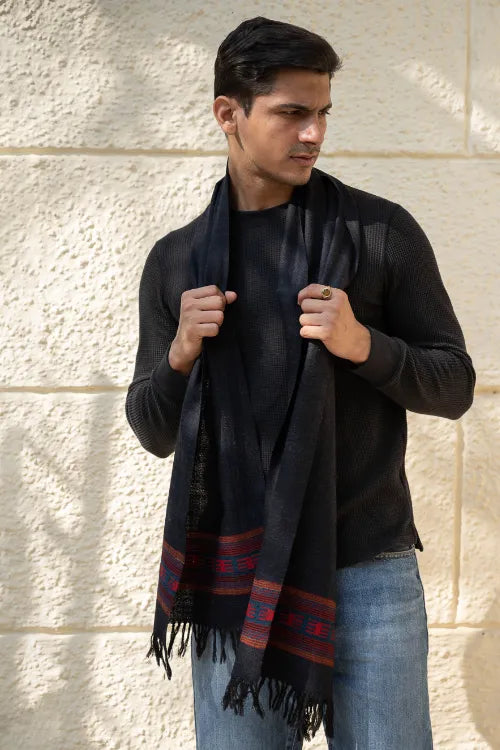 The ICH Light & Warm Himachal Muffler - Dark Trail