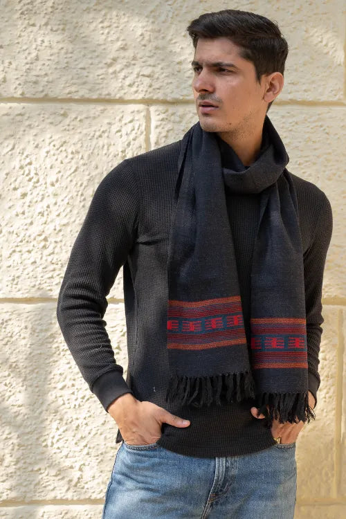 The ICH Light & Warm Himachal Muffler - Dark Trail