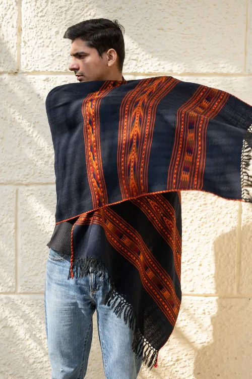 The ICH Light & Warm Himachal Stole - Twilight Bands