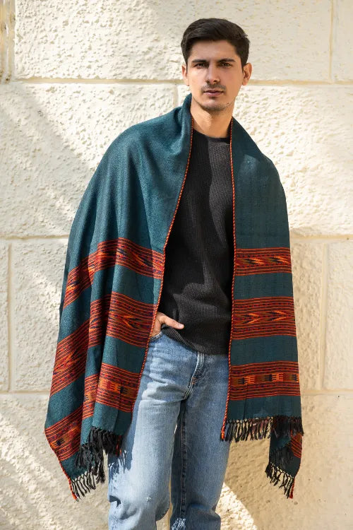 The ICH Light & Warm Himachal Stole - Sea Moss