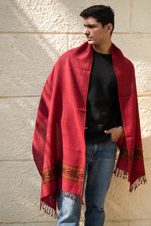 The ICH Light & Warm Himachal Stole - Rosewood Trail