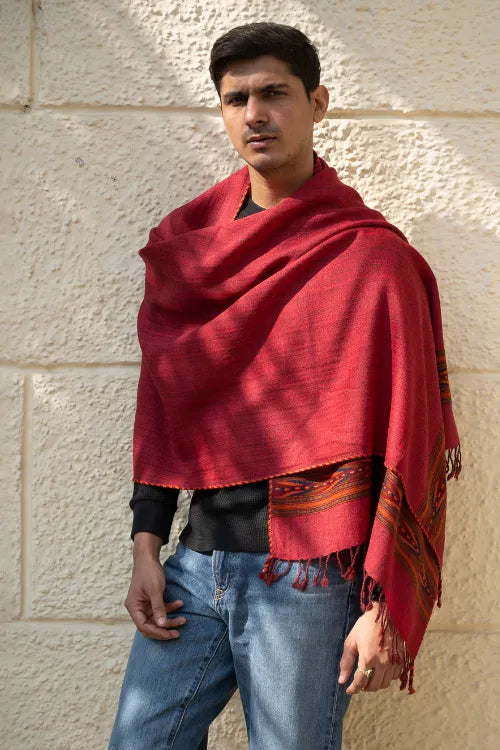 The ICH Light & Warm Himachal Stole - Rosewood Trail
