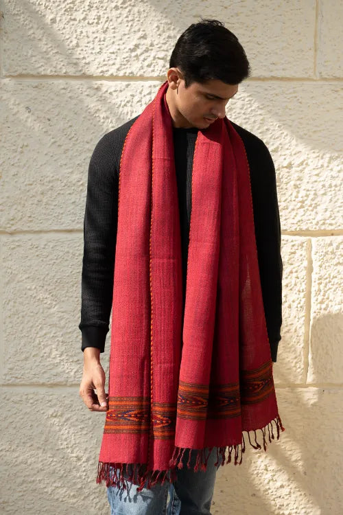The ICH Light & Warm Himachal Stole - Rosewood Trail