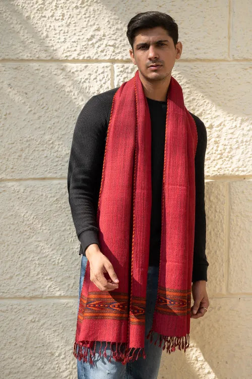 The ICH Light & Warm Himachal Stole - Rosewood Trail