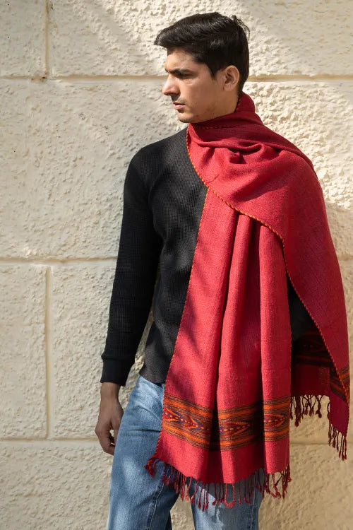 The ICH Light & Warm Himachal Stole - Rosewood Trail