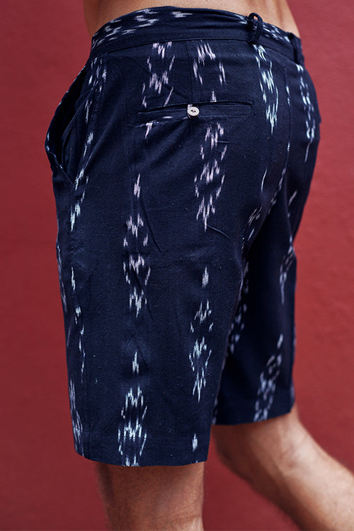 Okhai 'Reliance' Pure Cotton Ikat Shorts (Inseam 8") | Rescue