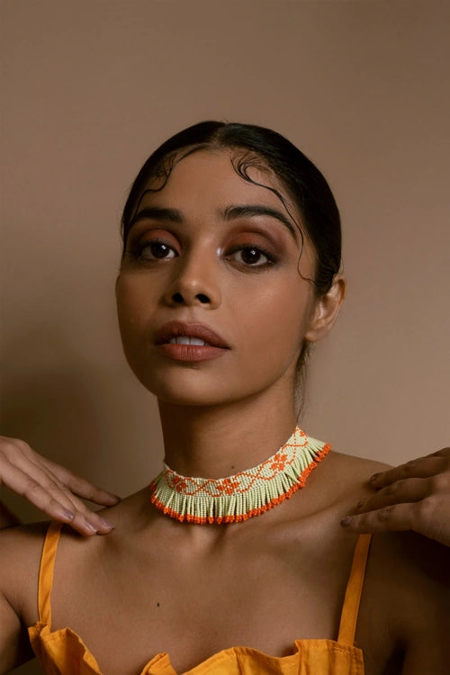 Melo Studio Gulmohar Hand Beaded Choker