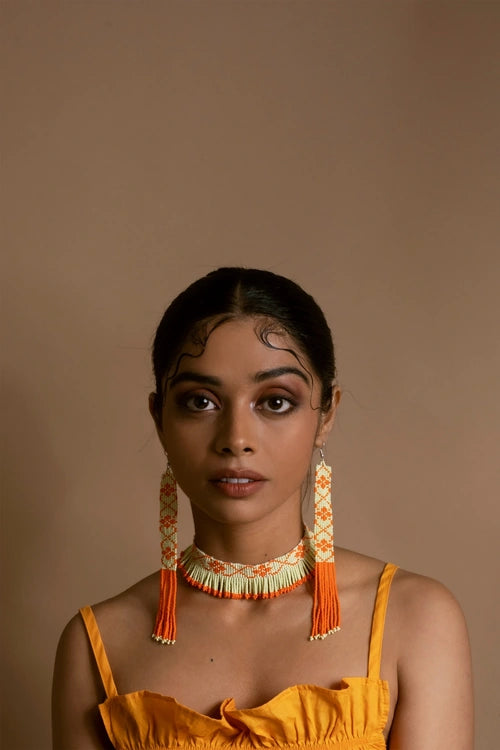 Melo Studio Gulmohar Hand Beaded Choker