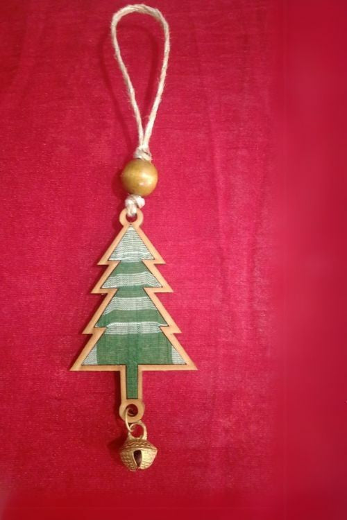 Whe Check Fabric Mix Christmas Charms Combo Of 4