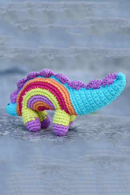 Himalayan Blooms Hand Made Crochet Soft Toys - Colored Dinosaur